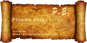 Piroska Erik névjegykártya